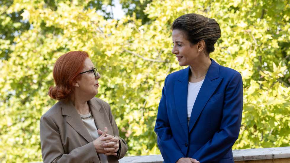 Portuguese Minister of the Environment and Energy Maria da Graca Carvalho (L) welcomes Morocco's Minister of Energy Transition and Sustainable Development, Leila Benali (R), before a meeting in Lisbon, Portugal, 20 July 2026. The ministers met to discuss the feasibility of an electricity interconnection and preparations for the upcoming summit between the two countries.  ANTÓNIO COTRIM/LUSA