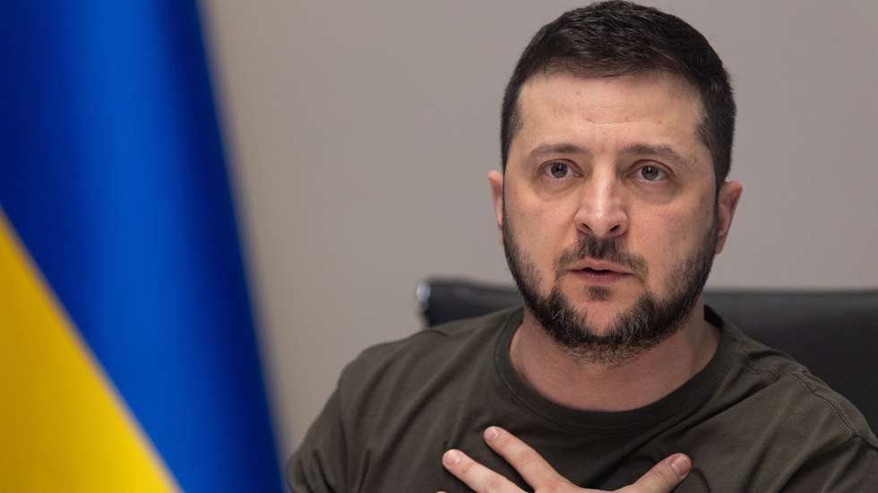 epa09855228 A handout photo made available by the Ukrainian Presidential Press Service shows Ukrainian President Volodymyr Zelensky reacting during an interview via videolink with Russian media, in Kyiv (Kiev), Ukraine, 27 March 2022 (issued 28 March 2022). According to the presidential office, Zelensky spoke in an interview with Russian journalists from 'Zygar' YouTube channel, 'Rain' TV channel, 'Meduza' portal, 'Kommersant' and 'Novaya Gazeta'.  EPA/UKRAINIAN PRESIDENTIAL PRESS SERVICE HANDOUT -- MANDATORY CREDIT: UKRAINIAN PRESIDENTIAL PRESS SERVICE -- HANDOUT EDITORIAL USE ONLY/NO SALES