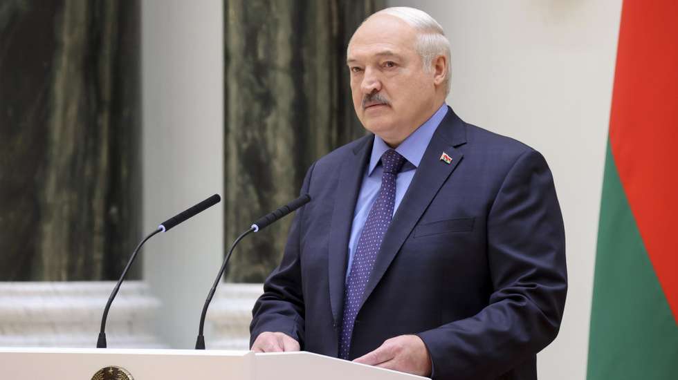 epa10713845 A handout photo made available by the Belarus President Press-service shows Belarusian President Alexander Lukashenko deliveriing a speech during the presentation of general's shoulder straps to the highest officers of the Belarusian army in Minsk, Belarus, 27 June 2023. According to the Belarussian state new sagency Belta, President Lukashenko confirmed that the founder of the private military company (PMC) Wagner Group Yevgeny Progozhin, is in the country and that " Belarus will benefit form the group's fighters' experience. On 24 June, counter-terrorism measures were enforced in Moscow and other Russian regions after (PMC) Wagner Group Chief Prigozhin claimed that his troops had occupied the building of the headquarters of the Southern Military District in Rostov-on-Don, demanding a meeting with Russia's defense chiefs. Belarusian President Lukashenko, a close ally of Putin, negotiated a deal with Wagner chief Prigozhin to stop the movement of the group's fighters across Russia. Prigozhin announced that Wagner fighters were turning their columns around and going back in the other direction, returning to their field camps.  E  EPA/BELARUS PRESIDENT PRESS-SERVICE /HANDOUT HANDOUT HANDOUT EDITORIAL USE ONLY/NO SALES HANDOUT EDITORIAL USE ONLY/NO SALES