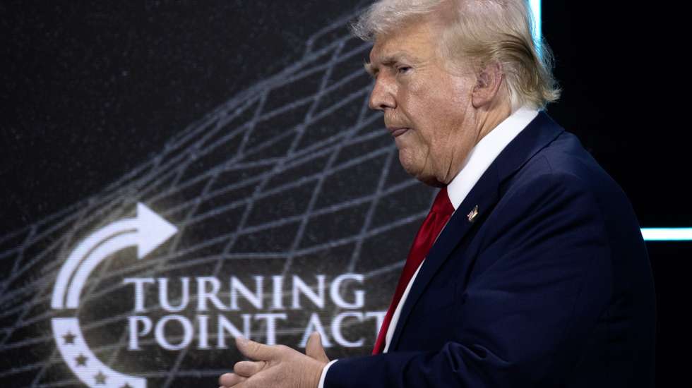 epa11498388 Former US President Donald Trump attends Turning Point Action's 'Believers Summit' in West Palm Beach, Florida, USA, 26 July 2024. Turning Point Action is a conservative organization founded in 2019. Its mission is to embolden the conservative base through grassroots activism and provide voters with resources to elect conservative leaders.  EPA/CRISTOBAL HERRERA-ULASHKEVICH