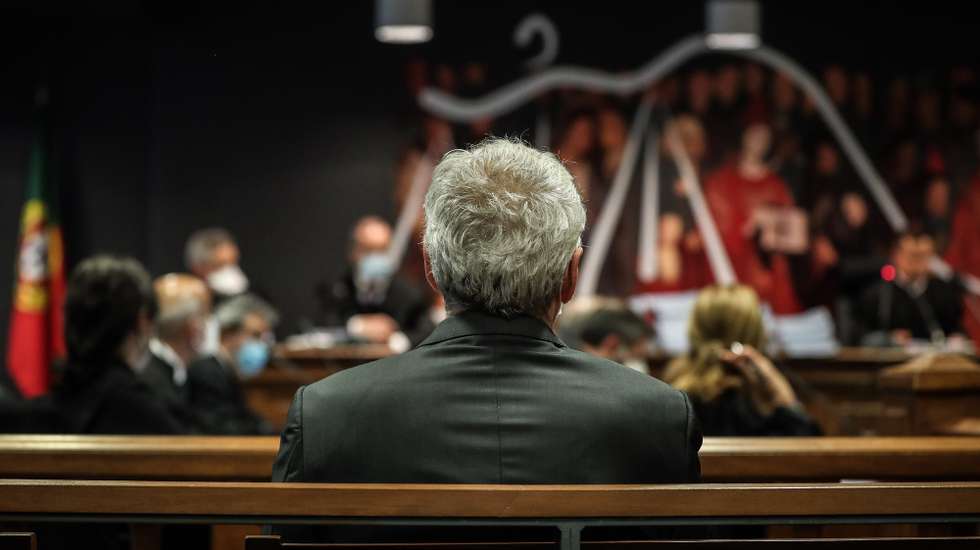 Portugal's former Prime Minister Jose Socrates during  the instructional decision session of the high-profile corruption case known as Operation Marques, at the Justice Campus in Lisbon, Portugal, 9 April 2021. Operation Marques has 28 defendants - 19 people and 9 companies - including former Prime Minister Jose Socrates, banker Ricardo Salgado, businessman and friend of Socrates Carlos Santos Silva and senior staff of Portugal Telecom and is related to crimes of corruption, active and passive, money laundering, document forgery and tax fraud. MARIO CRUZ / POOL/ LUSA