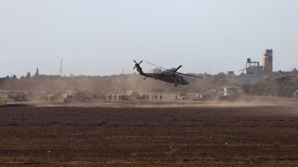 epa11019001 An Isareli army rescue helicopter used to transport soldiers wounded in the Gaza operations, lands at Nahal Oz, Israel, 09 December 2023. Israeli forces resumed military strikes on Gaza after a week-long truce expired on 01 December. More than 16,200 Palestinians and at least 1,200 Israelis have been killed, according to the Palestinian Health Ministry and the Israel Defense Forces (IDF), since Hamas militants launched an attack against Israel fron the Gaza Strip on 07 October, and the Israeli operations in Gaza and the West Bank which followed it.  EPA/ATEF SAFADI