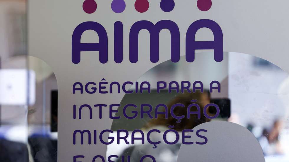 Logo da AIMA (Agência para a Integração, Migrações e Asilo), Lisboa, 7 de março de 2025. MIGUEL A. LOPES/LUSA