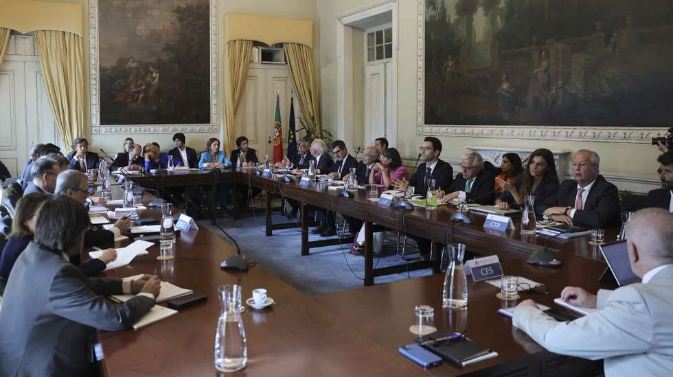 Reunião de concertação social no Conselho Económico e Social (CES) no Palácio das Laranjeiras, em Lisboa, 10 de setembro de 2025.  MANUEL DE ALMEIDA/LUSA