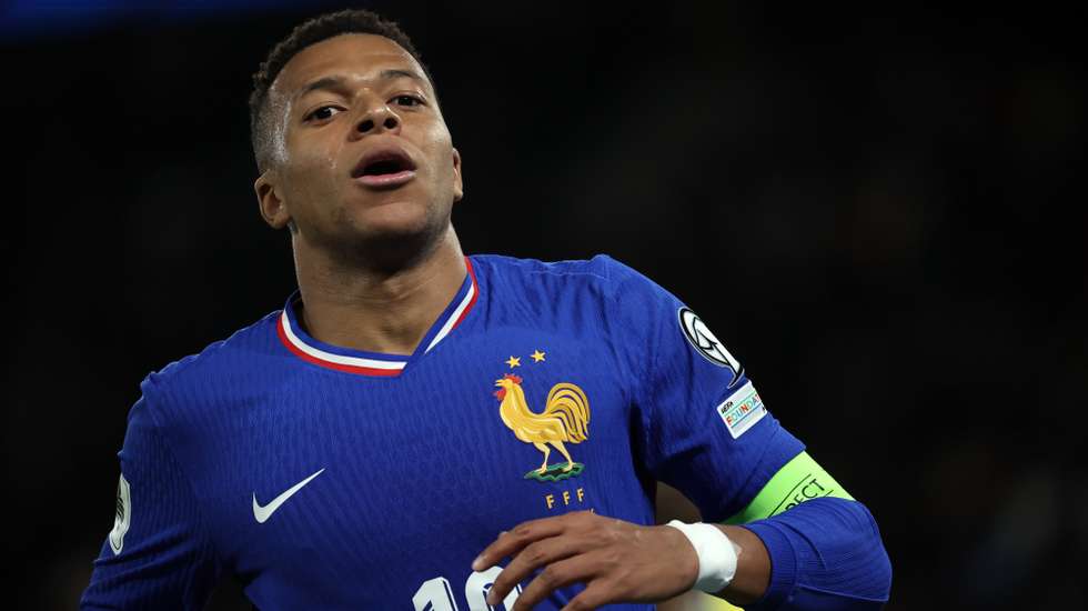 epa12524471 France’s Kylian Mbappe reacts during the 2026 FIFA World Cup European Qualifiers Group D soccer match between France and Ukraine in Saint Denis, near Paris, France, 13 November 2025.  EPA/CHRISTOPHE PETIT TESSON