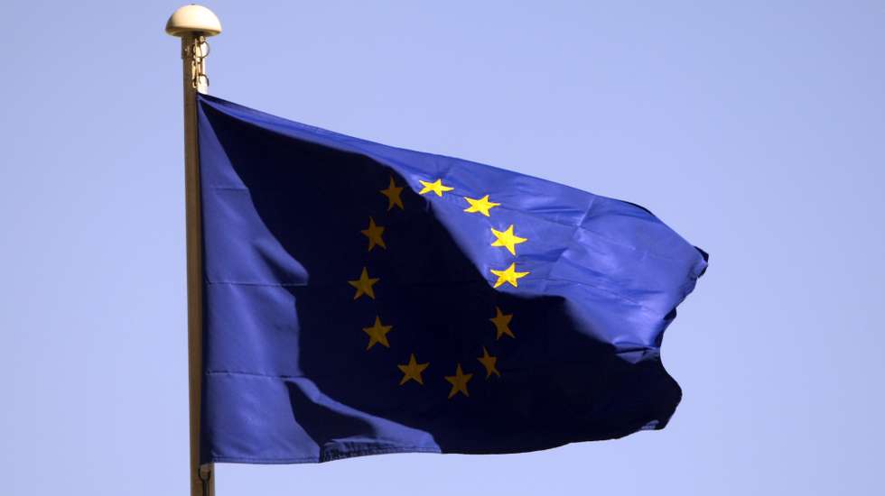 Bandeira da União Europeia, UE, em Lisboa a 9 de Fevereiro de 2008.   INACIO ROSA / LUSA