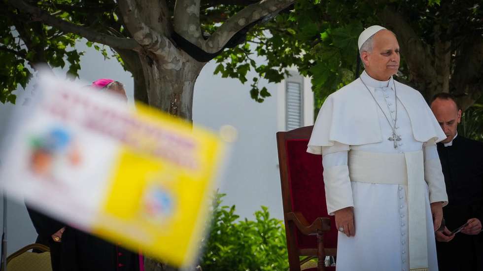 epa12986160 Pope Leo XIV meets faithful during his visit to Acerra, Italy, 23 May 2026.  EPA/CESARE ABBATE