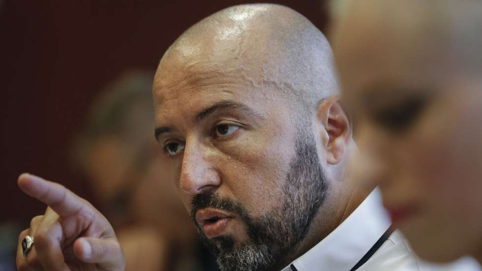 O presidente da Nova Ordem Social, Mário Machado, durante a conferência nacionalista organizada pelo seu partido, em Lisboa, 10 de agosto de 2019.  RODRIGO ANTUNES/LUSA