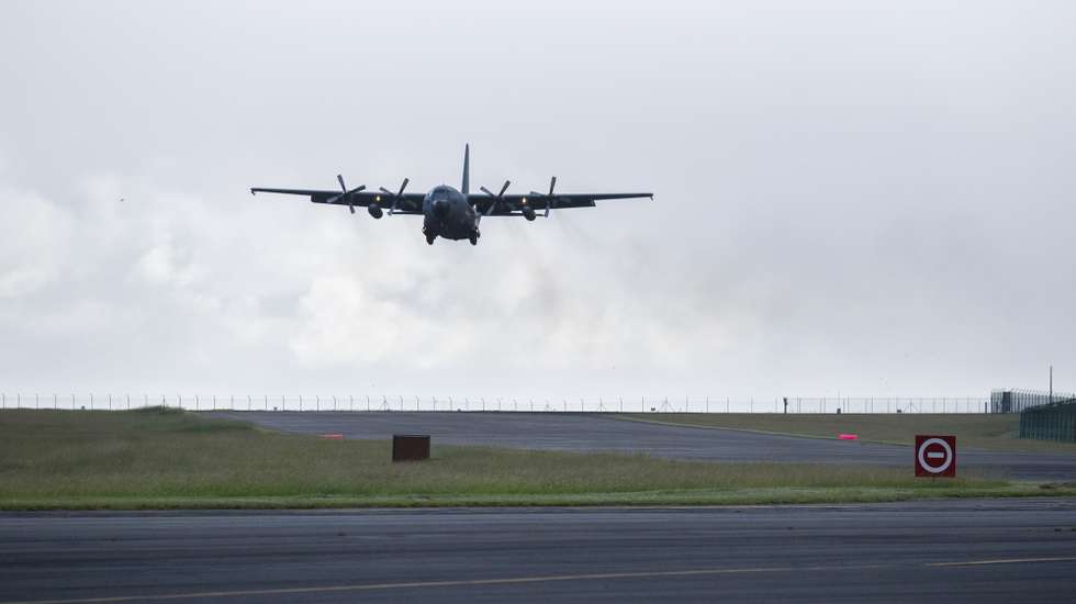 Base das Lajes onde hoje decorreu a cerimónia conjunta com o Destacamento da Força Aérea dos Estados Unidos da América, 65th Air Base Group (65th ABG), para a inauguração oficial de uma "Permanent Lajes Landing Zone (PLLZ)", Ilha Terceira, Açores, 21 de outubro de 2020. ANTÓNIO ARAÚJO/LUSA