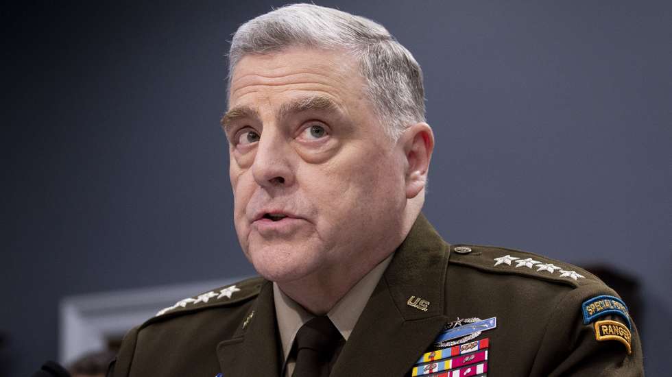 epa09940318 Chairman of the Joint Chiefs of Staff Mark Milley appears before the House Appropriations subcommittee hearing on the fiscal year 2023 Department of Defense, on Capitol Hill in Washington, DC, USA, 11 May 2022. US Secretary of Defense Lloyd Austin and Chairman of the Joint Chiefs of Staff Mark Milley faced questions from lawmakers on the current situation of the Russian invasion of Ukraine.  EPA/MICHAEL REYNOLDS