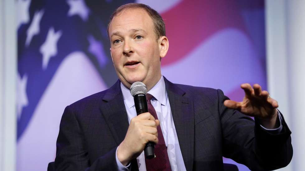 epa09568662 Republican Representative Lee Zeldin from New York attends a panel during the 2021 Republican Jewish Coalition National Leadership Meeting at the Venetian hotel and casino in Las Vegas, Nevada, USA, 06 November 2021.  EPA/CAROLINE BREHMAN