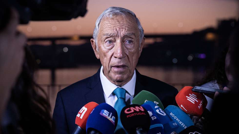 Portuguese President Marcelo Rebelo de Sousa speaks to media during the 18th Informal Meeting of the Non-Executive Heads of State of the European Union, known as the 'Arraiolos Group', in Porto, Portugal, 06 October 2023. The Arraiolos Group was established in 2003 in Arraiolos, Portugal. This meeting was attended by presidents from 13 countries, including Bulgaria, Italy, Estonia, Ireland, Greece, Croatia, Latvia, Hungary, Poland, Portugal, Finland, Malta, and Slovenia. JOSE COELHO/LUSA