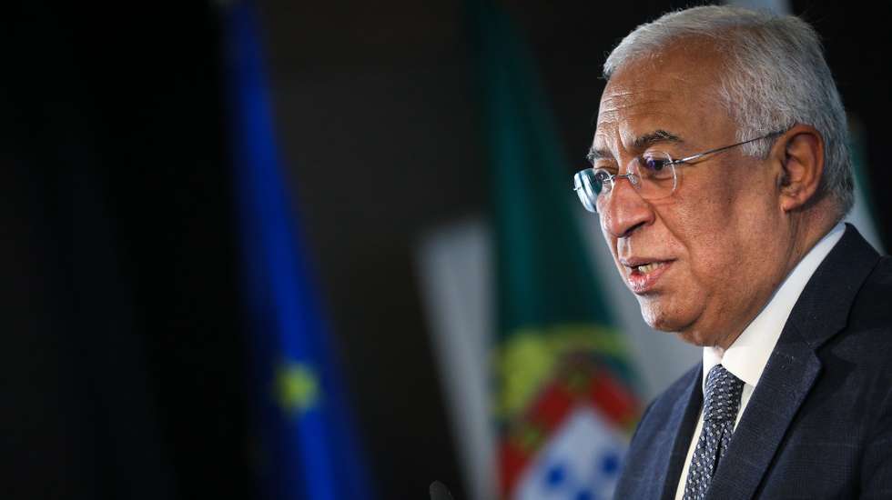 O primeiro-ministro, António Costa, discursa durante a cerimónia do lançamento do concurso para a construção do 1.º troço da Linha de Alta Velocidade Porto-Lisboa, em Lisboa, 12 de janeiro de 2024. RODRIGO ANTUNES/LUSA