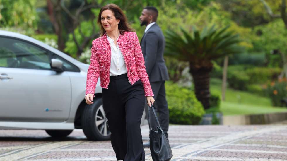 A ministra da Justiça Rita Júdeice à chegada para a reunião do Conselho de Ministros do XXIV Governo Constitucional realizada esta manhã na residência oficial, no palácio de S. Bento, Lisboa, 3 de abril de 2024. JOÃO RELVAS/LUSA