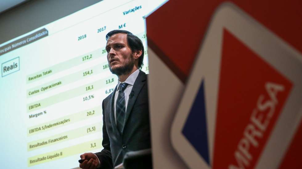 O CEO da Impresa, Francisco Pedro Balsemão, fala durante a divulgação das contas anuais de 2018 daquele grupo multimédia, na sede do Grupo Impresa, em Oeiras, 28 de fevereiro de 2019.  MANUEL DE ALMEIDA/LUSA