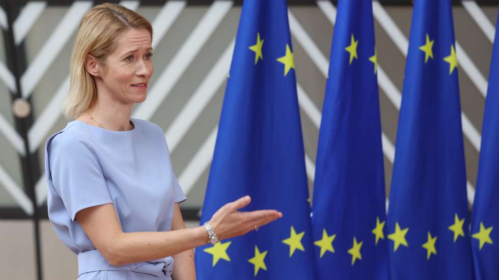epa12192164 European High Representative of the Union for Foreign Affairs, Kaja Kallas, speaks to the press during the European Foreign Affairs Council in Brussels, Belgium, 23 June 2025. EU Foreign Affairs Ministers will discuss Russian aggression against Ukraine following an informal exchange with Ukrainian Foreign Minister Andrii Sybiha, as well as recent developments in the Middle East after Israeli and US strikes on Iran and Iranâ€™s response.  EPA/OLIVIER HOSLET