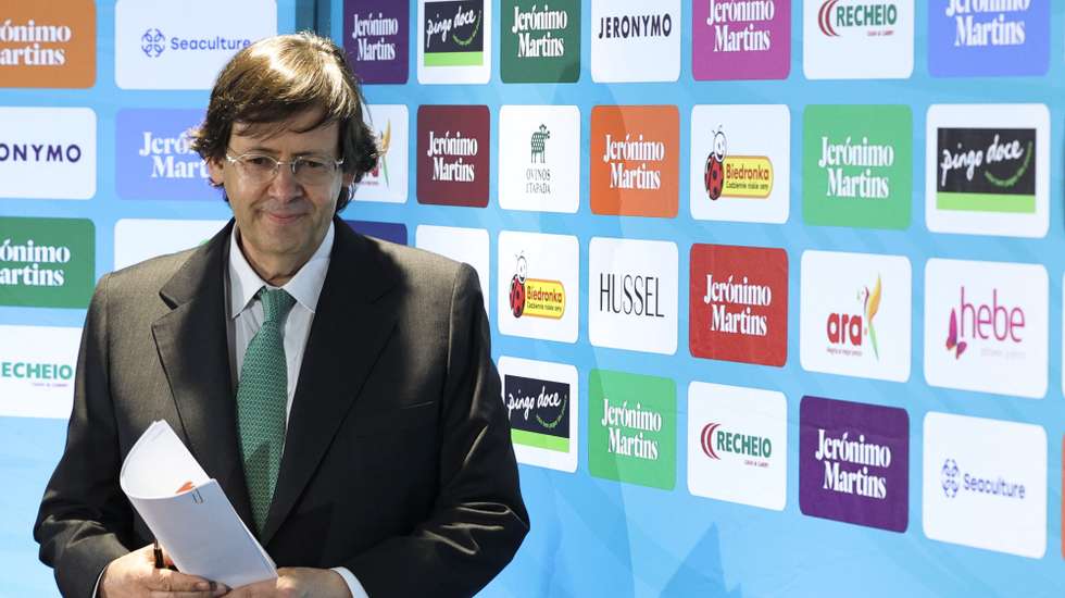 O presidente do grupo Jerónimo Martins, Pedro Soares Santos, à chegada para a apresentação dos resultados de 2022, na sede daquele grupo em Lisboa, 23 de março de 2023. MANUEL DE ALMEIDA/LUSA