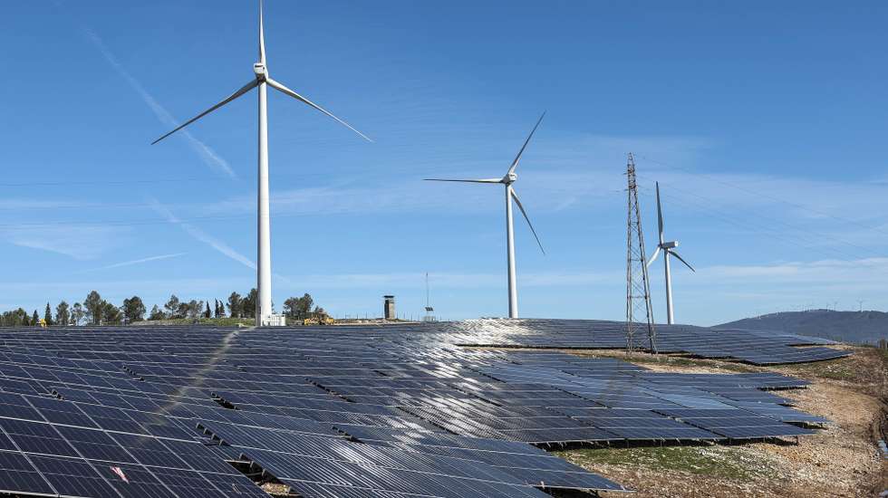 Aspetos do projeto híbrido EDP Renováveis no Monte de Vez durante uma visita/inauguração, Penela,19 de fevereiro de 2024. Trata-se de um projeto híbrido de energias renováveis – que combina energia eólica com solar. PAULO NOVAIS/LUSA