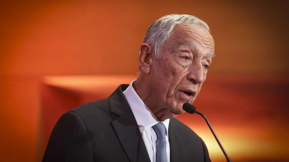 O Presidente da República, Marcelo Rebelo de Sousa, intervém na sessão de abertura do congresso nacional da Associação Cristã de Empresários e Gestores (ACEGE) , no Centro de Congressos de Lisboa, em Lisboa, 28 de março de 2025. ANTÓNIO PEDRO SANTOS/LUSA