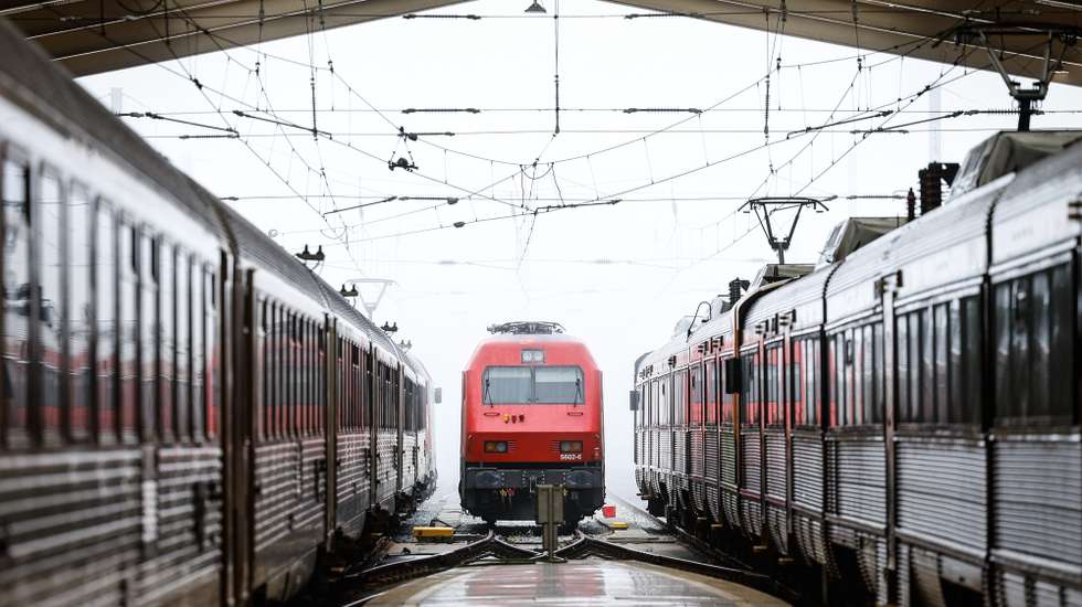 Um comboio na Estação de Santa Apolónia, em Lisboa, 21 de outubro de 2024. A partir desta segunda-feira, entra em vigor o novo passe ferroviário verde, com um custo de 20 euros. Este passe vai cobrir os serviços regionais, inter-regionais e intercidades, mas não inclui os comboios suburbanos. ANTÓNIO PEDRO SANTOS/LUSA