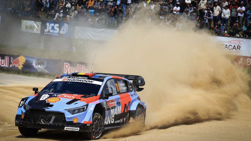 Thierry Neuville of Belgium drives his Hyundai i20 N Rally1 during the Shakedown Portugal Rally 2026, as part of the World Rally Championship (WRC), Paredes, north of Portugal, 6 May 2026.  JOSE COELHO/LUSA