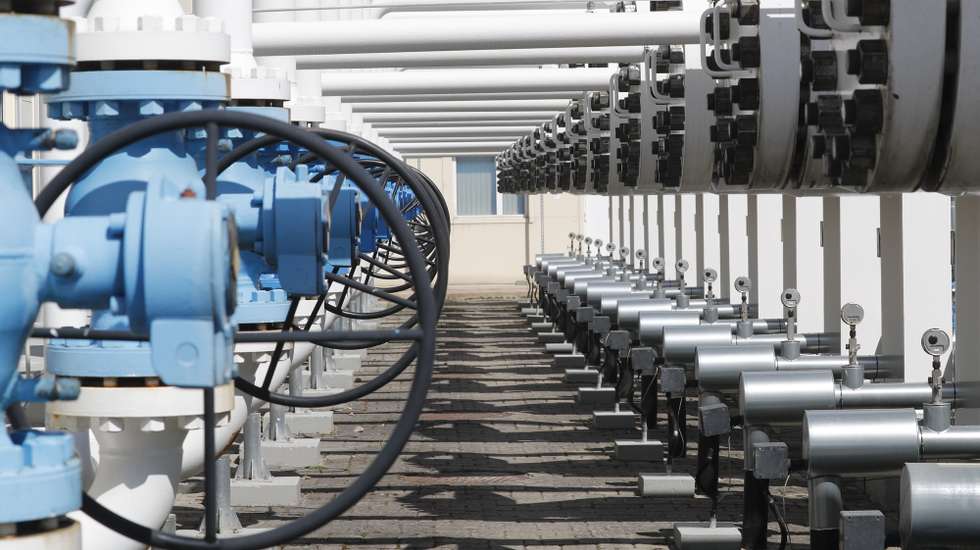 epa09928199 Pipes and valves at the overground site of  underground gas storage Incukalns (Incukalns UGS), near Ragana, Latvia, 05 May 2022. According to the unified natural gas transmission and storage company 'JSC Conexus Baltic Grid', the firm is the only functional storage in the Baltic countries. The 'Incukalns UGS' storage facility had a capacity of 4.47 billion cubic meters, from which 2.32 billion cubic meters were active or constantly pumped natural gas. In case of rising consumption of natural gas in the region, Incukalns UGS capacity can be increased up to 3.2 billion cubic meters of active natural gas, which will fully ensure Latvia's and the nearby region needs for fuel. Latvia has a unique, concentrated geological structure, which allows to create natural gas storages at least in 11 locations, with a total capacity of up to 50 billion cubic meters. That is about 10 percent of the annual consumption of the European Union and about the same as the total storage capacity across the European Union. Storage is possible because, in the deeps of Latvian soil there is a layer of porous sandstone, which has good storage properties and which is coated with gas-tight rock layers, also these geological structures are placed at optimal level of 700-800 meters deep, allowing safe and cost-efficient storage of gas.  EPA/TOMS KALNINS
