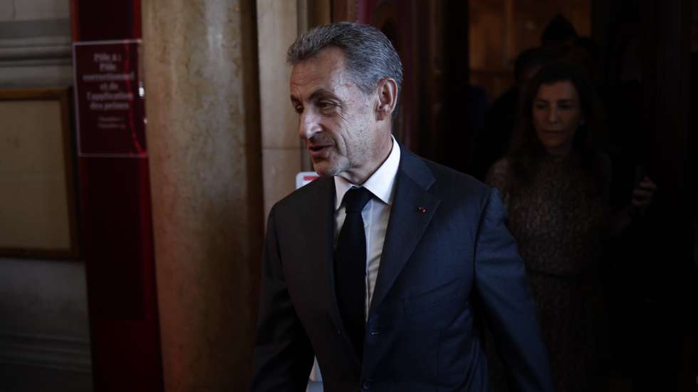 epa10633287 Former French President Nicolas Sarkozy exits the courthouse after appeal court upheld his corruption conviction, Paris, France, 17 May 2023. French appeal court upheld a three-year prison sentence on Sarkozy by lower court in 2021 for trying to bribe a judge after leaving office, and of peddling influence in exchange for confidential information about an investigation into his 2007 presidential campaign finances.  EPA/YOAN VALAT