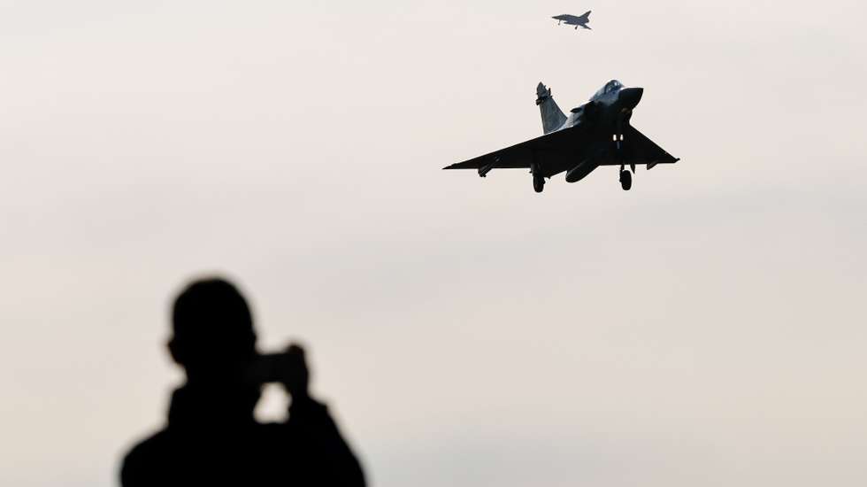 epaselect epa11767648 Taiwan Air Force Mirage 2000 fighter jets approach for landing inside the airbase in Hsinchu, Taiwan, 10 December 2024. The Taiwan military initiated war-preparedness drills after the Chinese PLA designated seven reserved airspace zones east of Zhejiang and Fujian provinces as temporary reserved airspace areas until 11 December.  EPA/RITCHIE B. TONGO