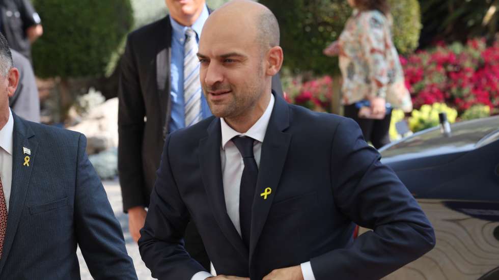 epa11706798 French Foreign Minister Jean-Noel Barrot arrives for a meeting with his outgoing Israeli counterpart Israel Katz (not pictured) at the foreign minister's office in Jerusalem, 07 November 2024. The Israeli prime minister appointed Israel Katz to the post of defense minister after firing Yoav Gallant on 05 November. Katz was scheduled to take office as defense chief later in the day on 07 November.  EPA/ABIR SULTAN