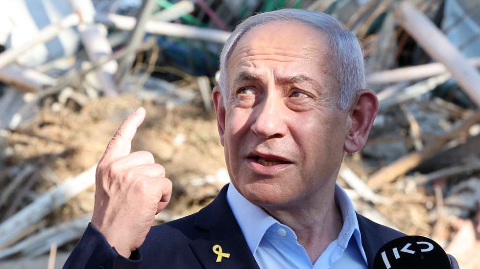epa12187739 Israel's Prime Minister Benjamin Netanyahu delivers a statement as he visits the site of the Weizmann Institute of Science, which was hit by Iranian missiles in the central city of Rehovot, Israel, 20 June 2025. Iran and Israel have been exchanging fire since Israel carried out missile strikes on Iran on 13 June 2025.  EPA/JACK GUEZ / POOL