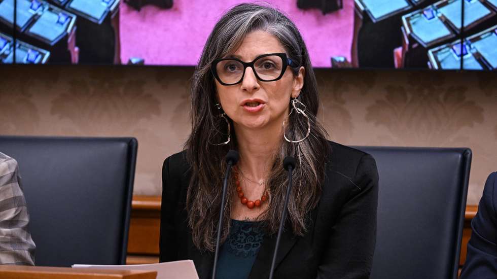 epa13002554 UN Special Rapporteur Francesca Albanese attends the presentation of a report on the human rights situation in the Occupied Palestinian Territory in Rome, Italy, 29 May 2026.  EPA/RICCARDO ANTIMIANI