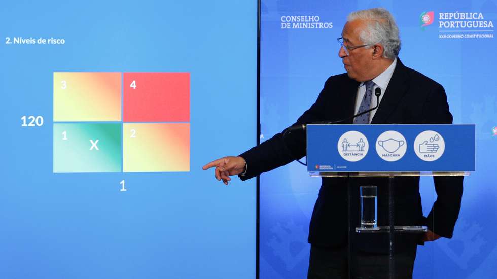O primeiro-ministro, António Costa, intervém durante o briefing da Reunião do Conselho de Ministros, no Palácio da Ajuda, em Lisboa,11 de março de 2021. António Costa anunciou um plano de reabertura “a conta-gotas”, considerando que neste momento se pode falar “com segurança” de uma “reabertura progressiva da sociedade”. ANTÓNIO COTRIM/LUSA