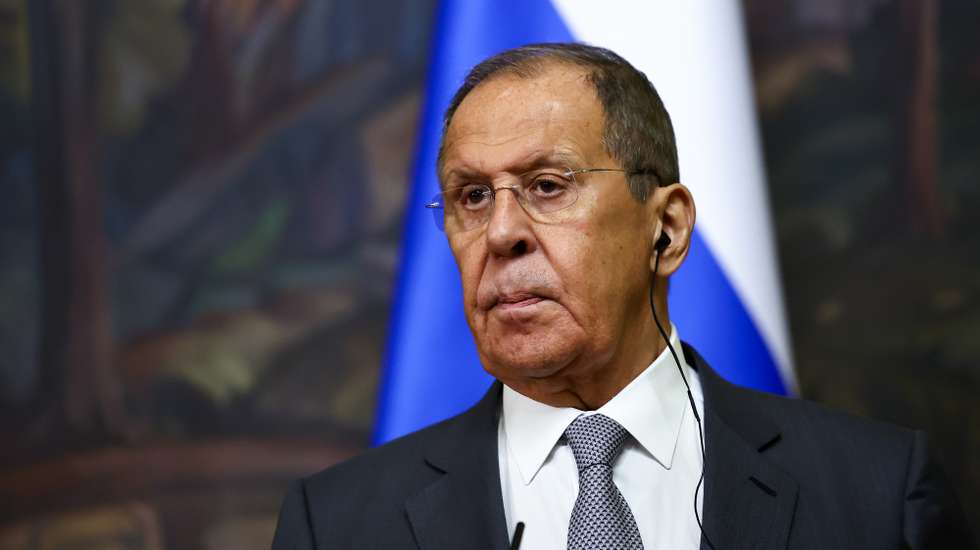 epa11570927 Russian Foreign Minister Sergei Lavrov attends a press conference with Senegalese Foreign Minister Yassine Fall, in Moscow, Russia, 29 August 2024.  EPA/EVGENIA NOVOZHENINA / POOL
