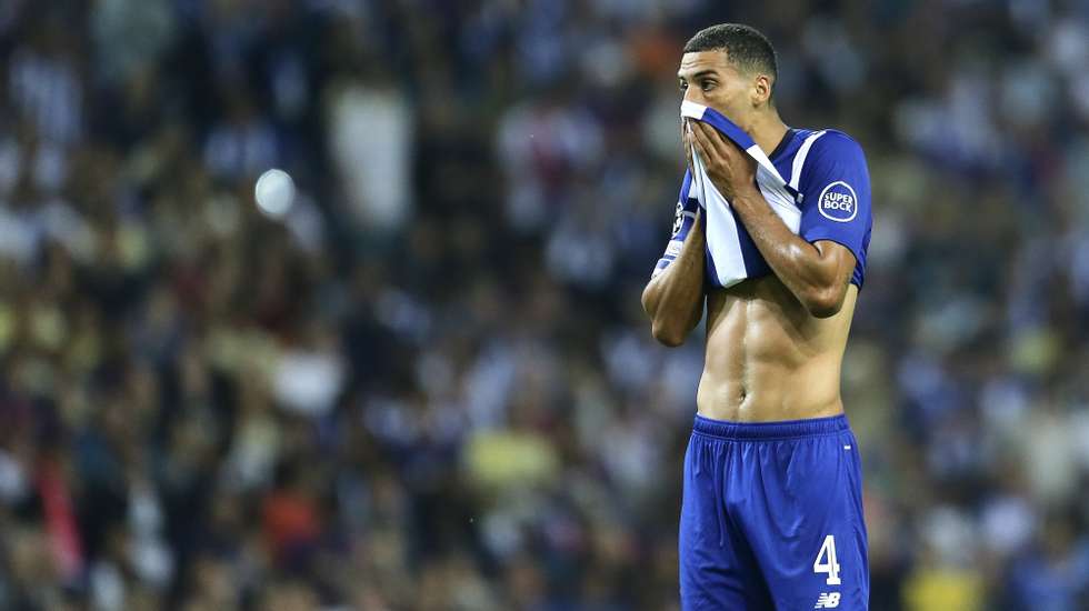 FC Porto’s David Carmo reacts during their UEFA Champions League Group H soccer match against FC Barcelona, at Dragao stadium, Porto, Portugal, 4th October 2023, MANUEL FERNANDO ARAUJO/LUSA