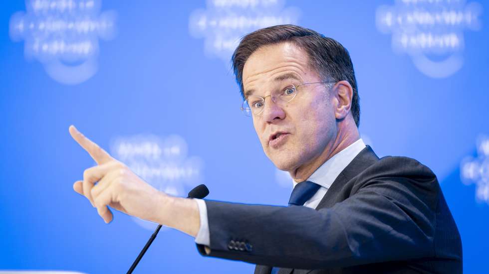 epa11846969 NATO Secretary General Mark Rutte speaks during a panel session during the 55th annual meeting of the World Economic Forum (WEF), in Davos, Switzerland, 23 January 2025.  EPA/MICHAEL BUHOLZER