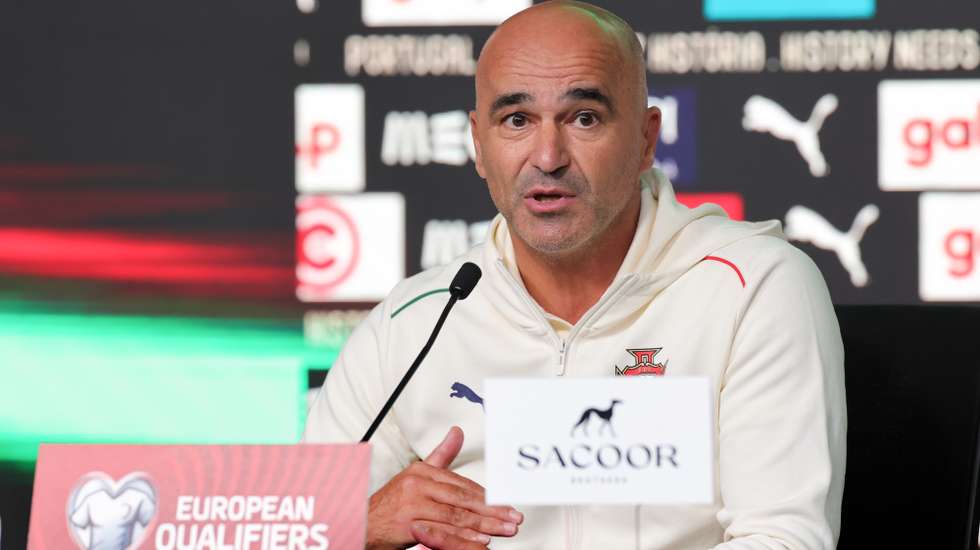 Portugal's soccer head coach Roberto Martinez during the press conference before the FIFA World Cup 26 Qualifier match against Hungary on 14 October, Cidade do Futebol near Lisbon, Portugal, 13 October 2025. MANUEL DE ALMEIDA/LUSA