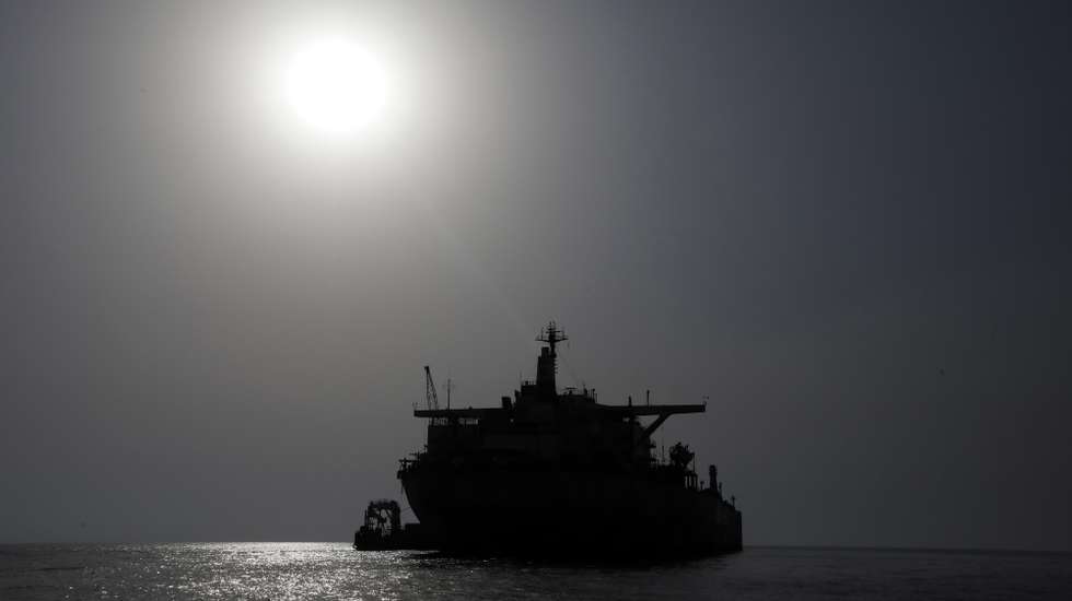 epa10748641 A view shows FSO Safer oil tanker moored in the Red Sea, off the coast of the western Hodeidah province, Yemen, 15 July 2023. The transfer of 1.14 million barrels of oil from the 47-year-old FSO Safer supertanker, stranded off Yemen's Red Sea coast since 1988, will begin next week after the UN-purchased vessel sailed from Djibouti en route to the Safer site, the United Nations has reported. The Nautica is a super-tanker the UN purchased for taking the crude oil from the decaying FSO Safer. The beleaguered FSO Safer has not undergone maintenance since Yemen's war broke out in 2015 and was left abandoned off the Houthis-held port of Hodeidah in the Red Sea, posing a serious risk to the environment off the coast of Yemen due to the possibility of it breaking up or catching fire.  EPA/YAHYA ARHAB
