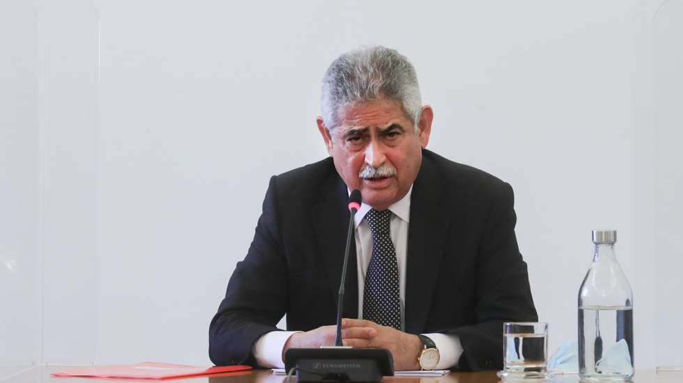 O presidente do Conselho de Administração da Promovalor, Luís Filipe Vieira, fala perante a Comissão Eventual de Inquérito Parlamentar às perdas registadas pelo Novo Banco e imputadas ao Fundo de Resolução, na Assembleia da República, em Lisboa, 10 de maio de 2021. TIAGO PETINGA/LUSA