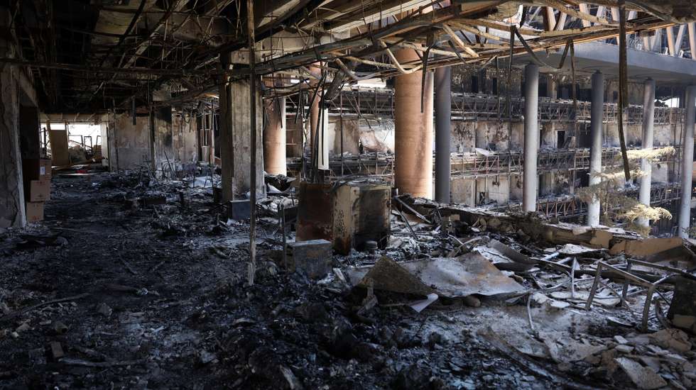 epa12184882 ​A view of the damaged building of Iranian state TV (IRIB) after an Israeli airstrike in Tehran, Iran, 19 June 2025. The Islamic Republic of Iran Broadcasting (IRIB) corporation building was hit by an overnight Israeli strike on 17 June. Israel and Iran have been exchanging fire since Israel launched strikes across Iran on 13 June 2025 as part of Operation 'Rising Lion.'  EPA/ABEDIN TAHERKENAREH