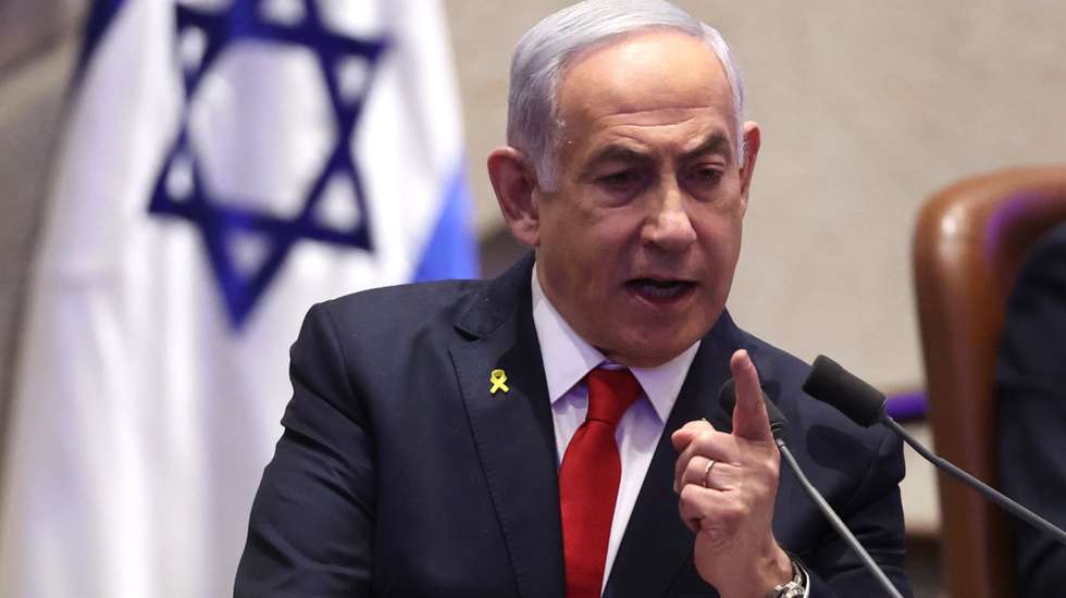epa11727607 Israeli Prime Minister Benjamin Netanyahu speaks during a discussion called on by the opposition on the release of the Israeli hostages held by Hamas, at the Knesset in Jerusalem, Israel, 18 November 2024. According to Israel's military, around 100 Israeli hostages remain in captivity in the Gaza Strip, including the bodies of 33 confirmed dead.  EPA/ABIR SULTAN