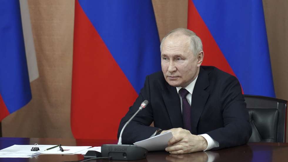 epa10639079 Russian President Vladimir Putin attends a meeting of the Council on Interethnic Relations in Pyatigorsk, Stavropol Krai region, Russia, 19 May 2023.  EPA/TATIANA BARYBINA / SPUTNIK / KREMLIN POOL MANDATORY CREDIT