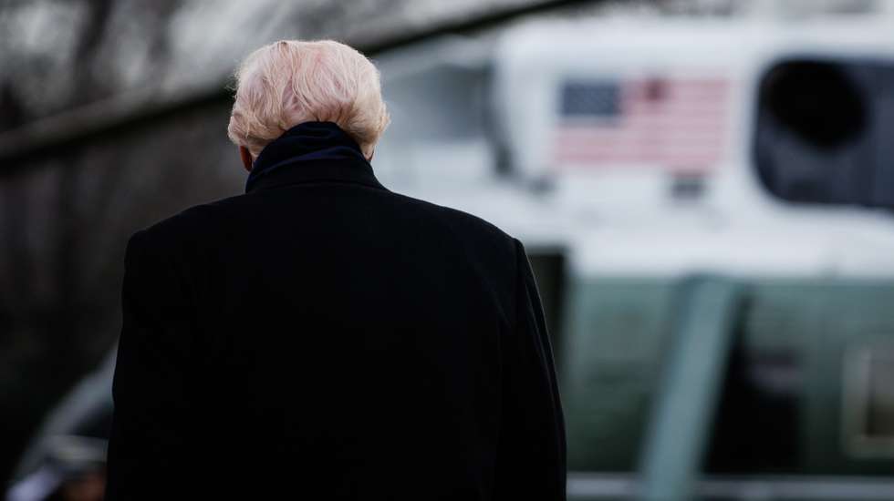 epa12590325 US President Donald Trump walks towards Marine One on the South Lawn as he departs the White House in Washington, DC, USA, 13 December 2025. The President is heading to Baltimore, Maryland, where he will be attending the Army - Navy football game at M&amp;T Bank Stadium.  EPA/Samuel Corum / POOL