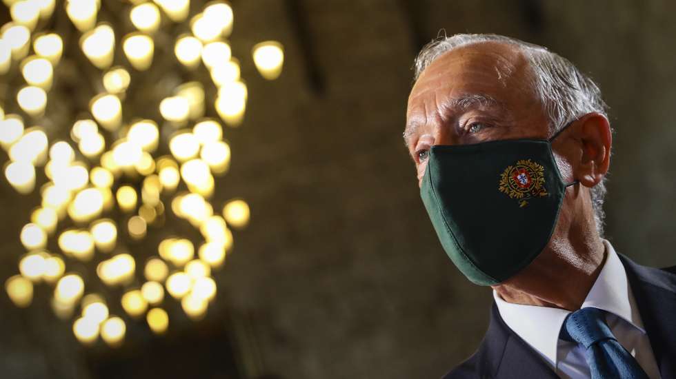 O Presidente da República, Marcelo Rebelo de Sousa durante uma sessão solene comemorativa da Batalha de São Mamede no Paço dos Duques de Bragança, Guimarães, 24 de junho de 2021. JOSÉ COELHO/LUSA