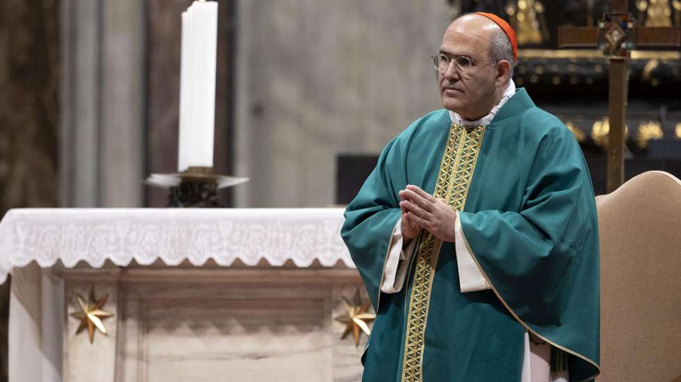 epa11899997 Cardinal Prefect of Culture, Jose Tolentino de Mendonca, presides over a Holy Mass in St. Peter's Basilica for the Jubilee of Artists and the World of Culture, in Vatican City, 16 February 2025.  EPA/MASSIMO PERCOSSI