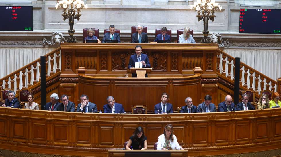 O primeiro-ministro, Luís Montenegro, intervém durante o debate sobre o Estado da Nação, na Assembleia da República, em Lisboa, 16 de julho de 2026. ANTÓNIO PEDRO SANTOS/LUSA