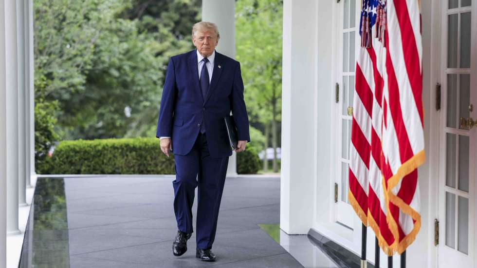 epa13092191 US President Donald J. Trump walks from the Oval Office to deliver remarks on Trump Accounts savings tool at a Rose Garden Club luncheon at the White House in Washington, DC, USA, 06 July 2026. Trump Accounts grant eligible US children born between 2026 and 2028 USD 1000.00 to fund ‘starter’ IRAs.  EPA/SHAWN THEW / POOL
