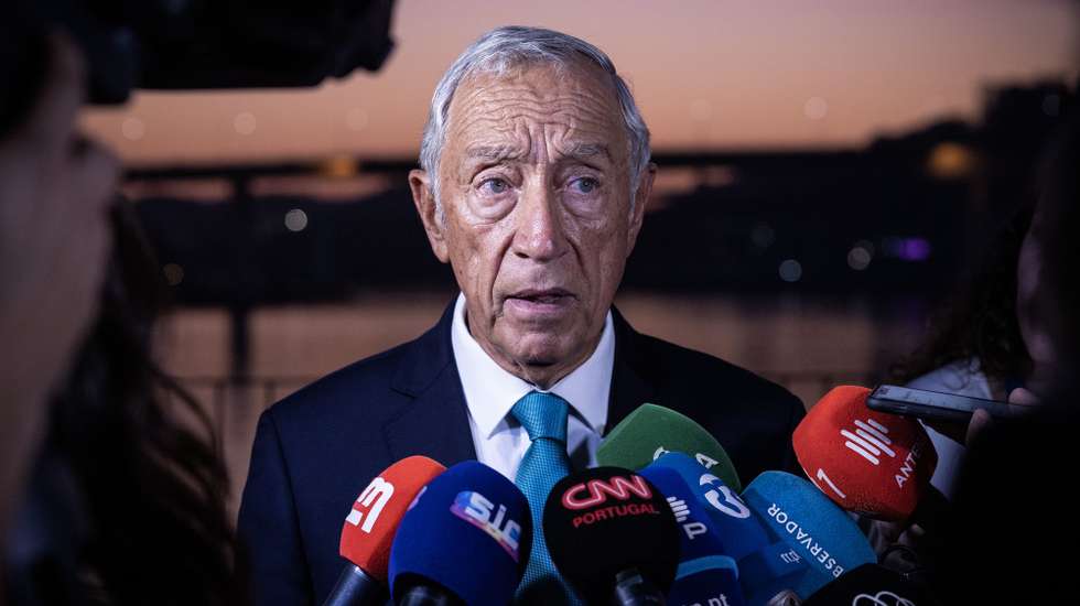 Portuguese President Marcelo Rebelo de Sousa speaks to media during the 18th Informal Meeting of the Non-Executive Heads of State of the European Union, known as the 'Arraiolos Group', in Porto, Portugal, 06 October 2023. The Arraiolos Group was established in 2003 in Arraiolos, Portugal. This meeting was attended by presidents from 13 countries, including Bulgaria, Italy, Estonia, Ireland, Greece, Croatia, Latvia, Hungary, Poland, Portugal, Finland, Malta, and Slovenia. JOSE COELHO/LUSA