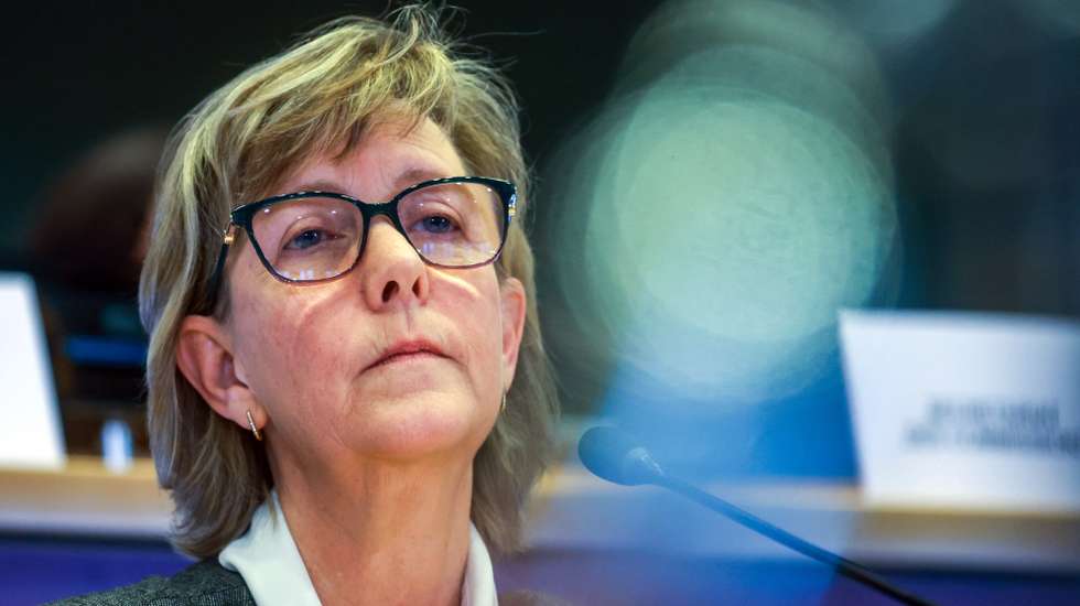 epa11704739 Maria Luis Albuquerque, European Commissioner-designate for Financial Services and the Savings and Investments Union, attends her confirmation hearing before European Parliament committees in Brussels, Belgium, 06 November 2024.  EPA/OLIVIER HOSLET