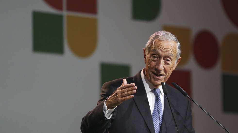O Presidente da República, Marcelo Rebelo de Sousa, discursa no XIX congresso da Associação Nacional de Freguesias (ANAFRE), na Figueira da Foz, 26 de janeiro de 2024. PAULO CUNHA/LUSA