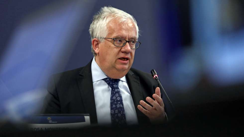 epa09226293 Portuguese Minister of Home Affairs Eduardo Cabrita attends an International Conference on Human Trafficking included in the official program of the Portuguese Presidency of the Council of the European Union in Lisbon, Portugal, 25 May 2021. Under the theme 'Ten years on the European Anti-Trafficking Directive', the Conference will invite European and national guests to reflect on a decade of implementation of the European Directive, not only in Portugal but also in other member states.  EPA/ANTONIO PEDRO SANTOS